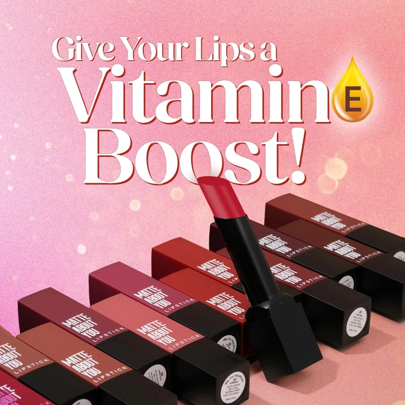 Hilary Rhoda Matte About You Lipstick | Long Lasting & Highly Pigmented Lipstick | Glides Smoothly | Matte Finish | One Stroke Application | Cruelty-Free & Vegan - 3g (Game On - Shade 06) thumbnail 5
